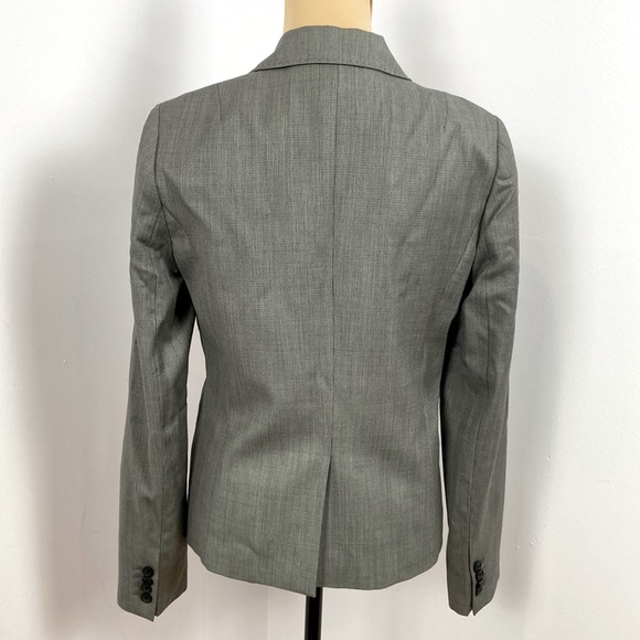 J Crew Grey Patterned  Fine Wool Cashmere Three Button Blazer Suit Jacket Size 6 - Picture 5 of 10